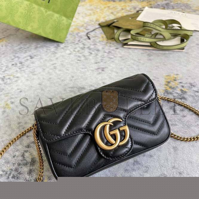 g*u*i marmont matelasse leather S*per mini bag 476433  (16.5*10*4.5cm)